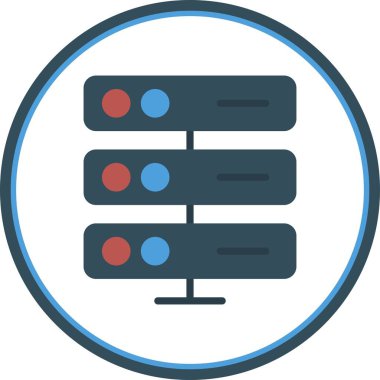 Sunucu Düz Çember Vektör Simgesi Tasarımı