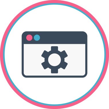 Web Ayarlama Düz Çember Vektör Simgesi Tasarımı