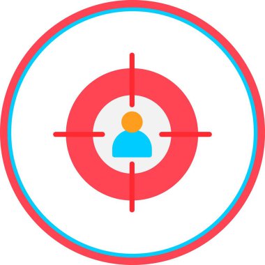 Hedef Düz Çember Vektör Simgesi Tasarımı