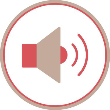 Hoparlör Düz Çember Vektör Simgesi Tasarımı