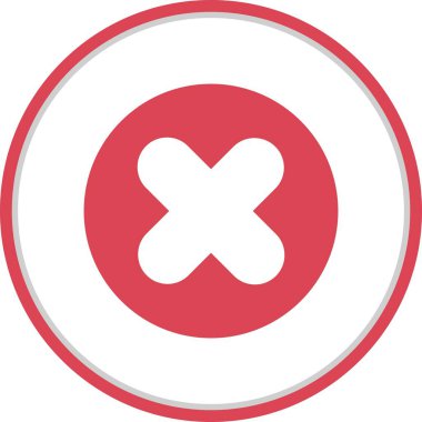 Çapraz Düz Çember Vektör Simgesi Tasarımı