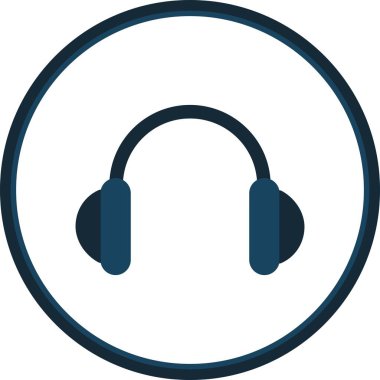 Kulaklık Düz Çember Vektör Simgesi Tasarımı