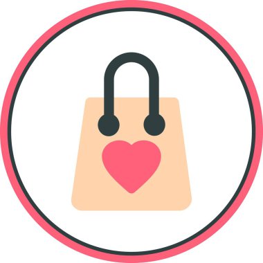 Alışveriş Torbası Düz Çember Vektör Simgesi Tasarımı