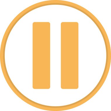 Düz Çember Vektör Simgesi Tasarımı Duraklat