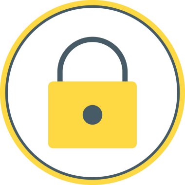 Düz Çember Vektör Simgesi Tasarımı Kilitle