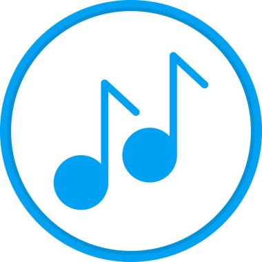 Müzik Düz Çember Vektör Simgesi Tasarımı