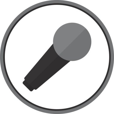 Karaoke Düz Çember Vektör Simgesi Tasarımı