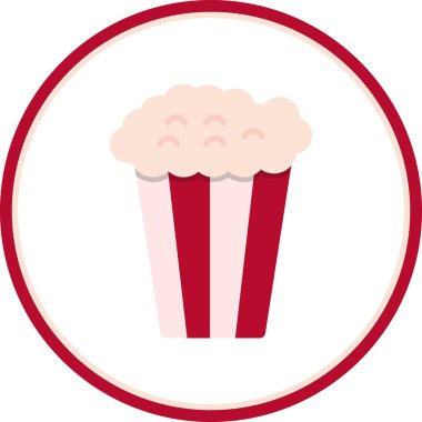 Patlamış mısır Düz Çember Vektör Simgesi Tasarımı