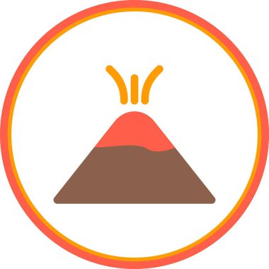 Volkan Düz Çember Vektör Simgesi Tasarımı