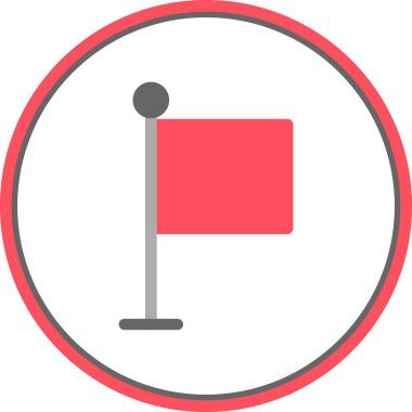 Bayrak Düz Çember Vektör Simgesi Tasarımı