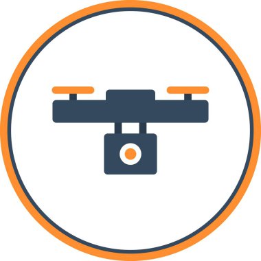 Drone Düz Çember Vektör Simgesi Tasarımı