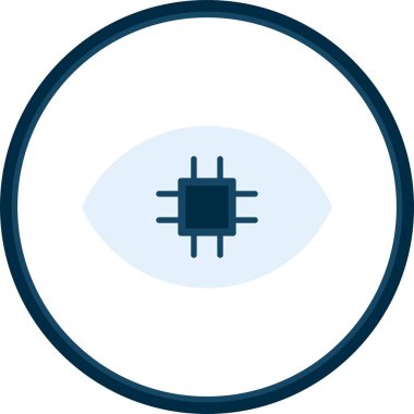 Göz Düz Çember Vektör Simgesi Tasarımı