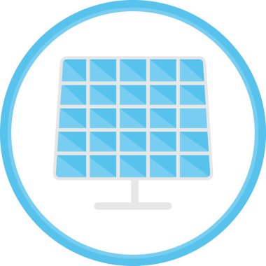 Güneş Paneli Düz Çember Vektör Simgesi Tasarımı