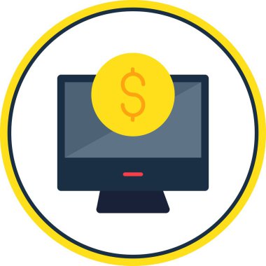 Banking Düz Çember Vektör Simgesi Tasarımı