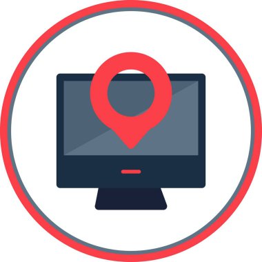 Konum Düz Çember Vektör Simgesi Tasarımı