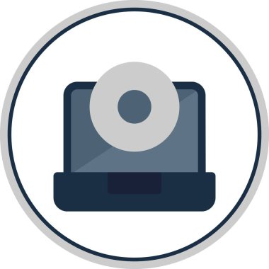 CD Düz Çember Vektör Simgesi Tasarımı