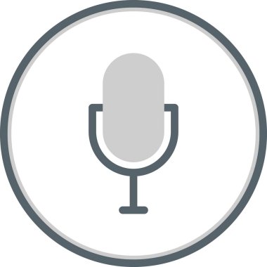 Ses Düz Çember Vektör Simgesi Tasarımı