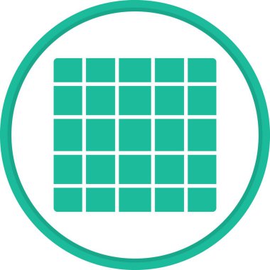 Izgara Düz Çember Vektör Simgesi Tasarımı