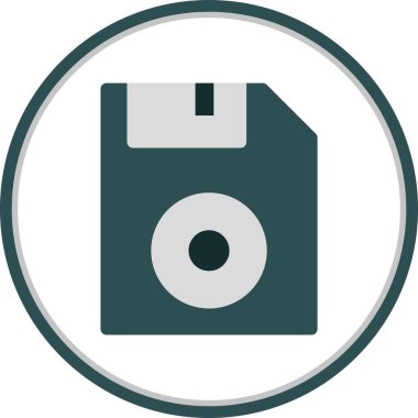 Disket Düz Çember Vektör Simgesi Tasarımı