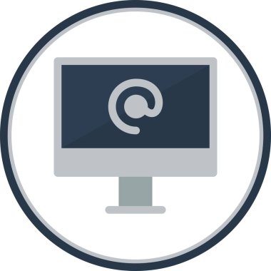 Bilgisayar Düz Çember Vektör Simgesi Tasarımı