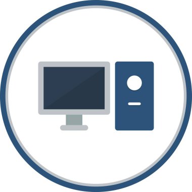 Çalışma İstasyonu Düz Çember Vektör Simgesi Tasarımı