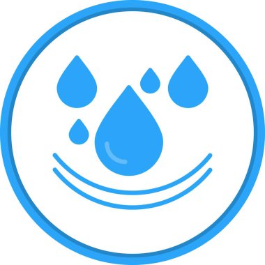 Su Damlaları Düz Çember Vektör Simgesi Tasarımı