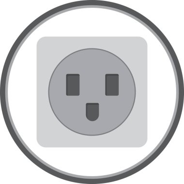 Soket Düz Çember Vektör Simgesi Tasarımı