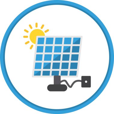 Güneş Sistemi Düz Çember Vektör Simgesi Tasarımı