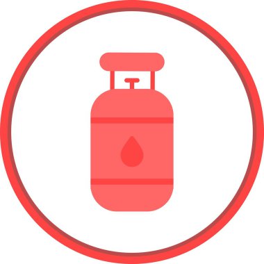 Gaz Silindiri Düz Çember Vektör Simgesi Tasarımı