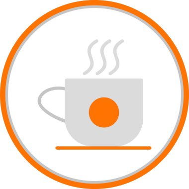 Daire Daire Düz Çember Vektör Simgesi Tasarımı olan Kahve Bardağı