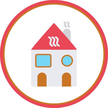 Sıcak Kahve Noktası Düz Çember Vektör Simgesi Tasarımı