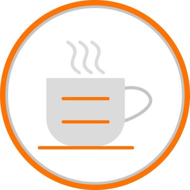 Çay fincanı Düz Çember Vektör Simgesi Tasarımı