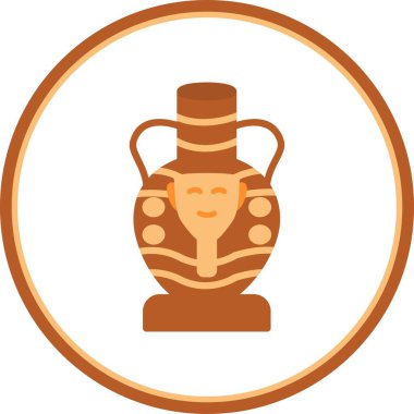 Mısır vazosu Düz Çember Vektör Simgesi Tasarımı