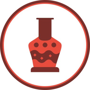 Vazo Düz Çember Vektör Simgesi Tasarımı