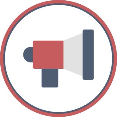 Megafon Düz Çember Vektör Simgesi Tasarımı