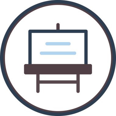 Beyaz Tahta Düz Çember Vektör Simgesi Tasarımı