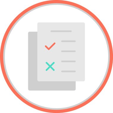 Kontrol Listesi Düz Çember Vektör Simgesi Tasarımı