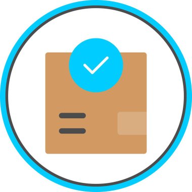 Teslimat Kutusu Düz Çember Vektör Simgesi Tasarımı