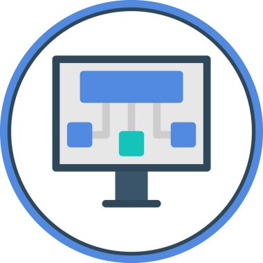 Veri Kaynağı Satırı Düz Çember Vektör Simgesi Tasarımı