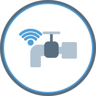  Musluk Düz Çember Vektör Simgesi Tasarımı