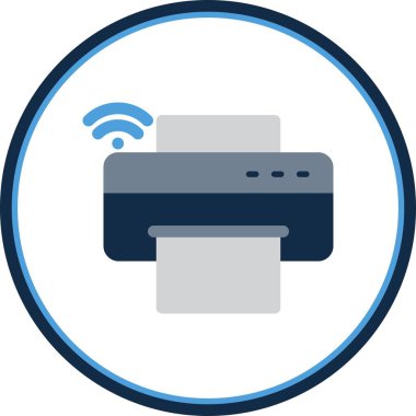 Yazıcı Düz Çember Vektör Simgesi Tasarımı