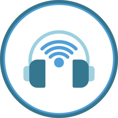  Kulaklıklar Düz Çember Vektör Simgesi Tasarımı