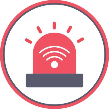 Siren Düz Çember Vektör Simgesi Tasarımı