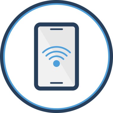  Akıllı Telefon Düz Çember Vektör Simgesi Tasarımı