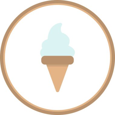  Dondurma Düz Çember Vektör Simgesi Tasarımı