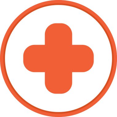 Hastane Düz Çember Vektör Simgesi Tasarımı