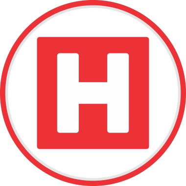 Hastane Düz Çember Vektör Simgesi Tasarımı