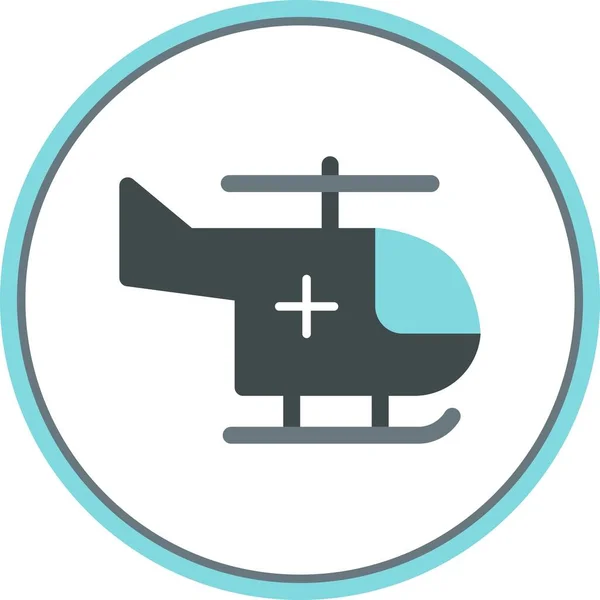 Векторная Икона Вертолёта Flat Circle — стоковый вектор