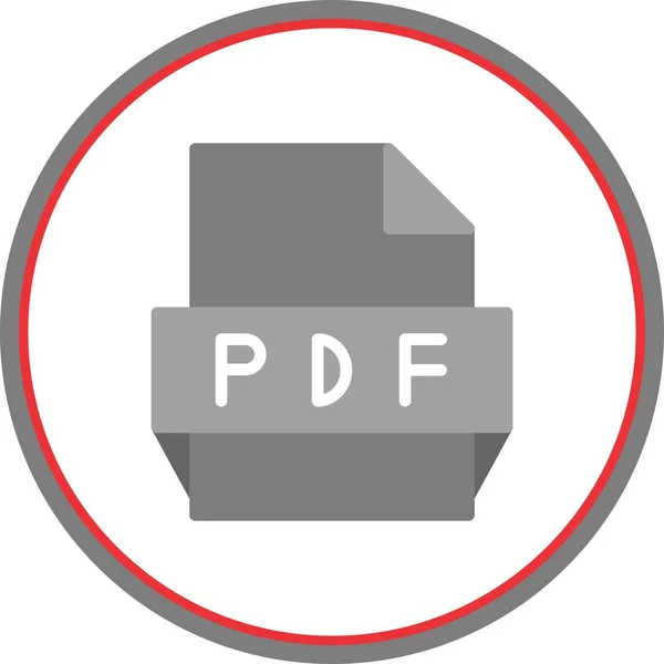 Pdf Flat Circle Vector Icon Design — Stockvektor