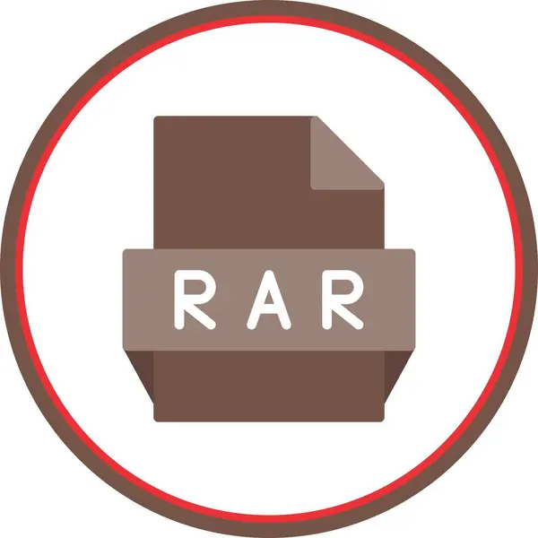Rar Flat Circle Vector Icon Desig — Διανυσματικό Αρχείο